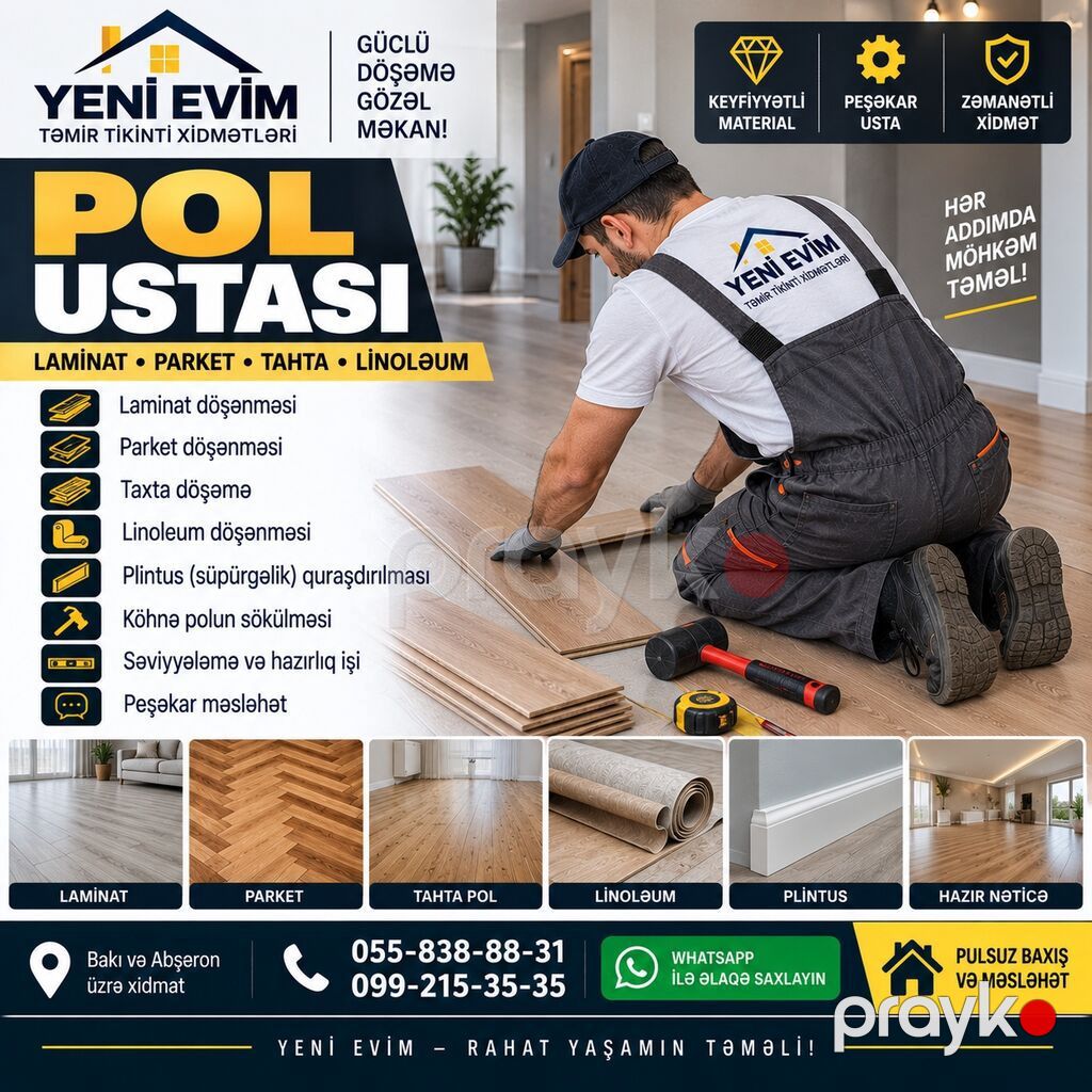 Yeni Evim — Mənzil, Villa və Ofis Təmiri — Təmir xidmətləri, Bakı (9)