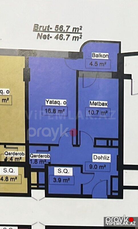 Qaradağ rayonunda 1 otaqlı Yeni tikili Satılır, 57 m² — Mənzil, Bakı (4)