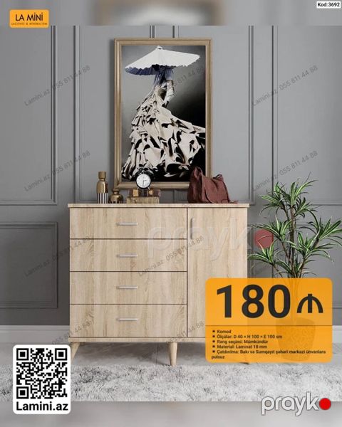 La Mini komod - Model kodu: 3692 - Ölçülər: Dərinlik 40 sm — Bakı