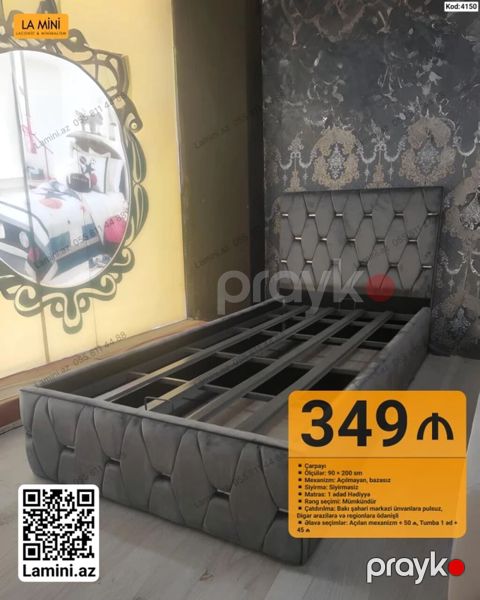 Çarpayı – Kod: 4150 - Ölçü: 90 x 200 sm - Mexanizm: Açılmayan — Bakı