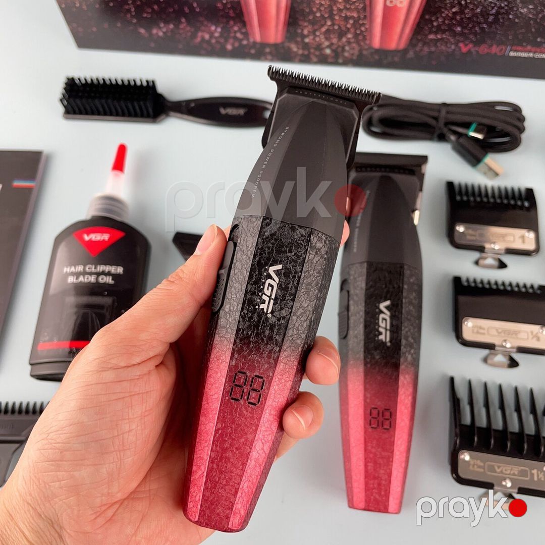 Professional təraş aparatı dəsti VGR 640 2500MAH 9000RPM Ceramic Blades Cord/Cordless — Gözəllik və səhiyyə, Bakı (7)