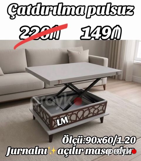 Çevik transformasiya olunan jurnal masası - Funksional dizayn: Üst — Bakı