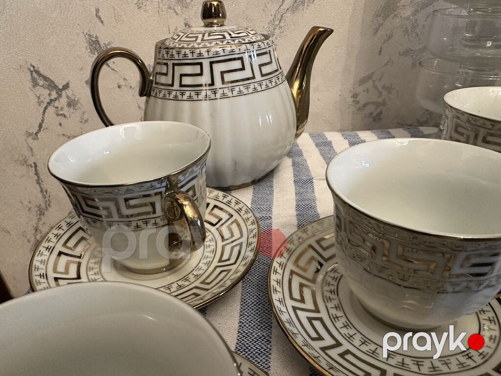 Çay dəsti, rəng - Ağ, Keramika, Versace, 6 nəfərlik — Süfrə qabı, Bakı (3)