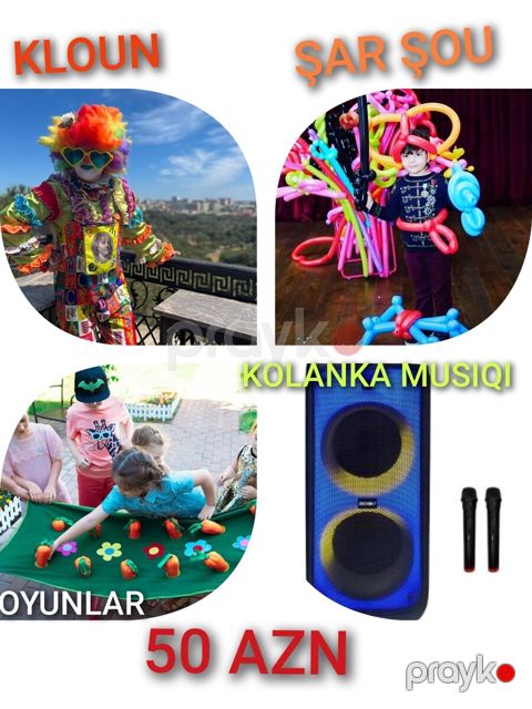 Kloun və animator sifarişi