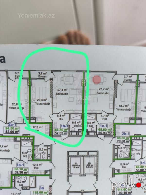 Satılır 2 otaqlı Bina evi menzil (Yeni tikili), 67 m², Yasamal rayonu — Mənzil, Bakı (3)