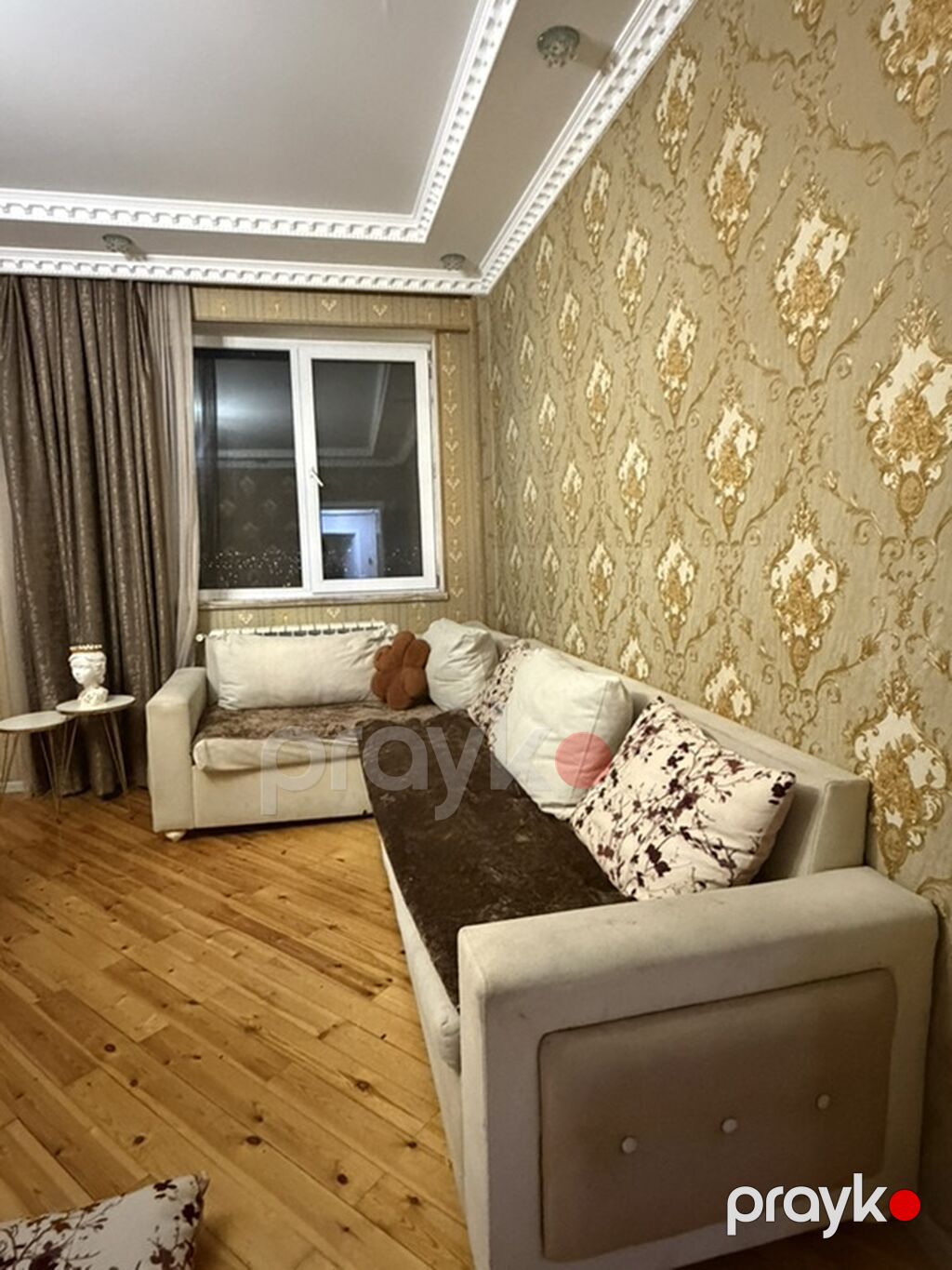 Künc divan – yumşaq parça üzlü, açıq bej rəngdə L formalı model — Divanlər, Bakı (3)
