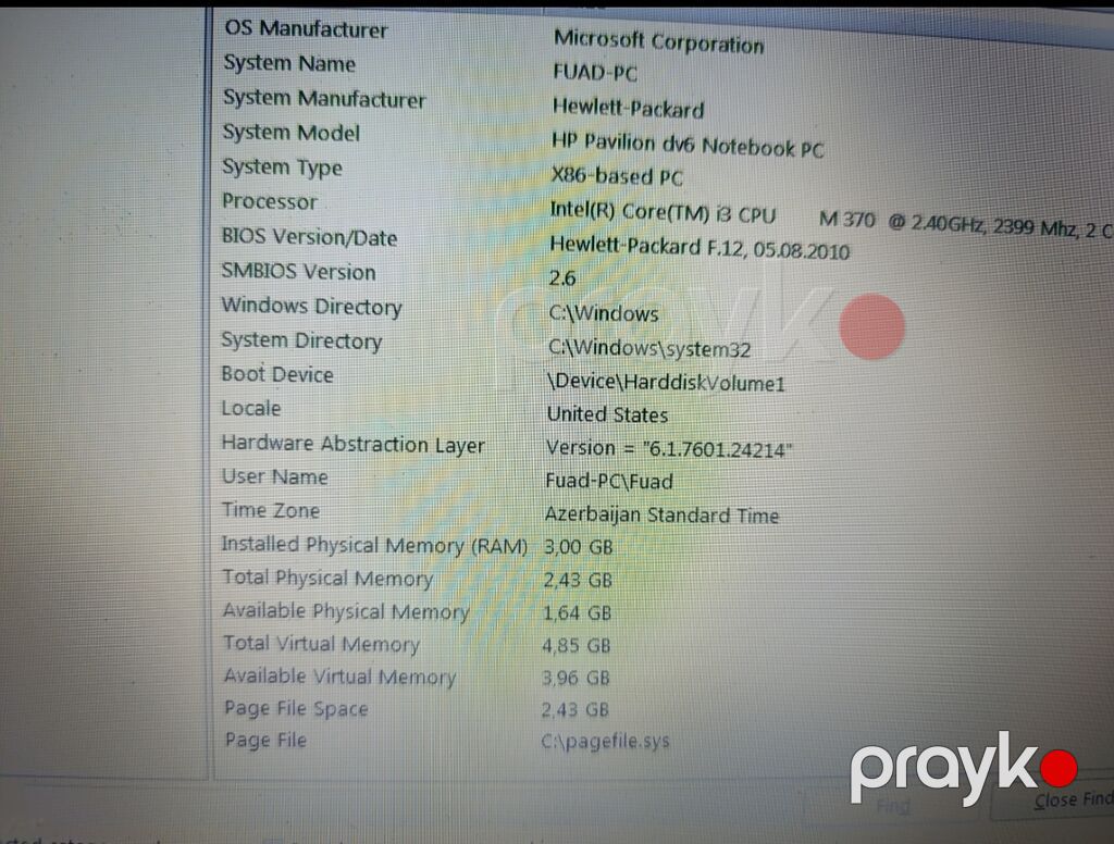 HP Pavilion dv6 satılır Prosessor: Intel Core i3-370M — 2.40 GHz — HP, Bakı (3)