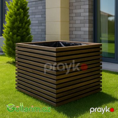 Taxta dibçək (Əl işi) 03 — Bağ dekorasiyası, Bakı (2)
