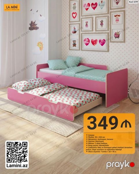 Uşaq otağı üçün ikiqat çarpayı – La Mini (Kod: 4299) - Tip: Çarpayı — Bakı