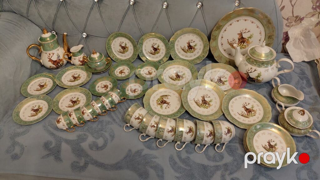 Çay dəsti, rəng - Ağ, Farfor, Çexiya — Süfrə qabı, Bakı (2)