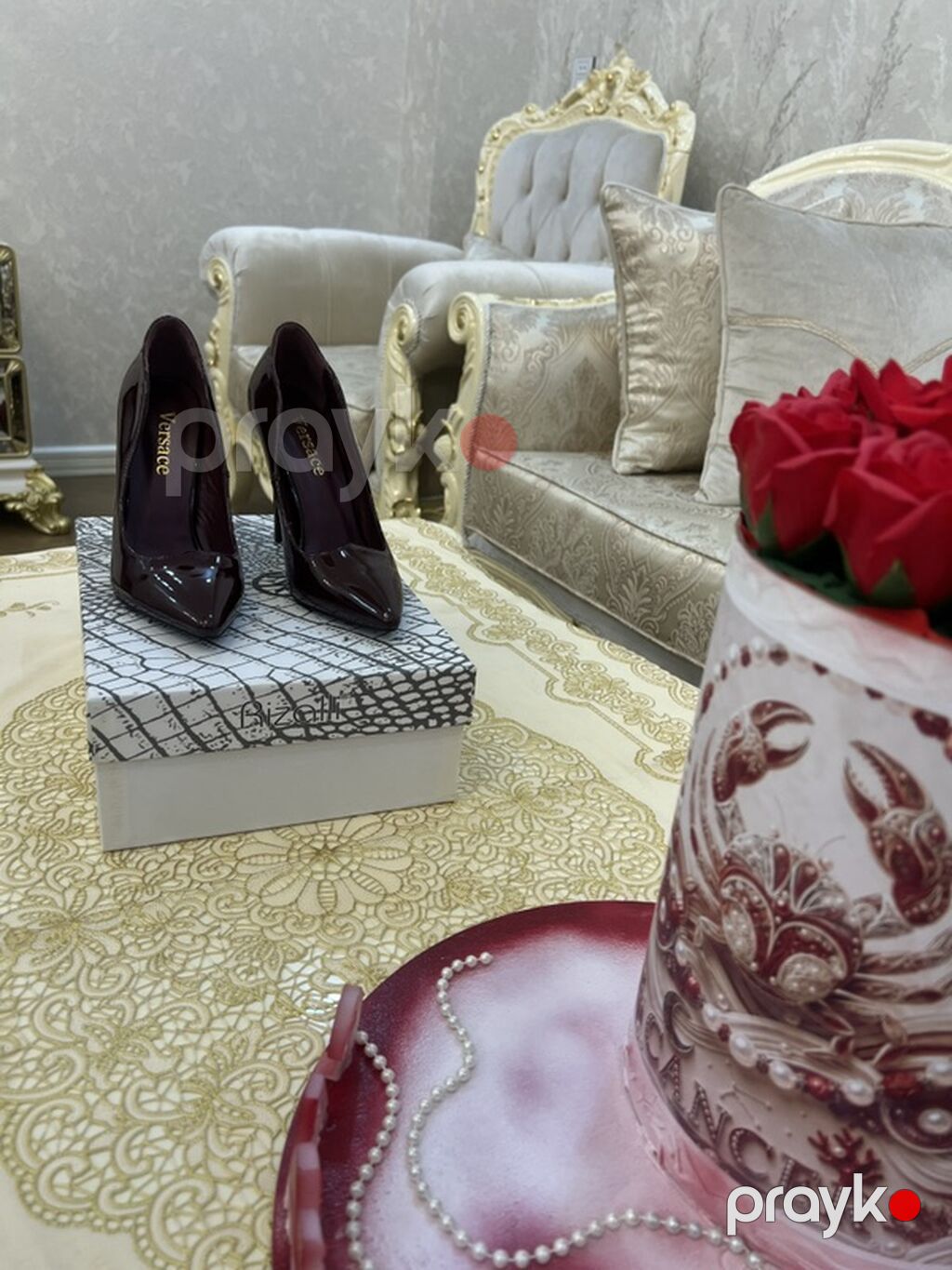 Versace qadın stilettosu - Model: Klassik şıq stiletto - Rəng: Tünd — Tufl, Bakı (4)