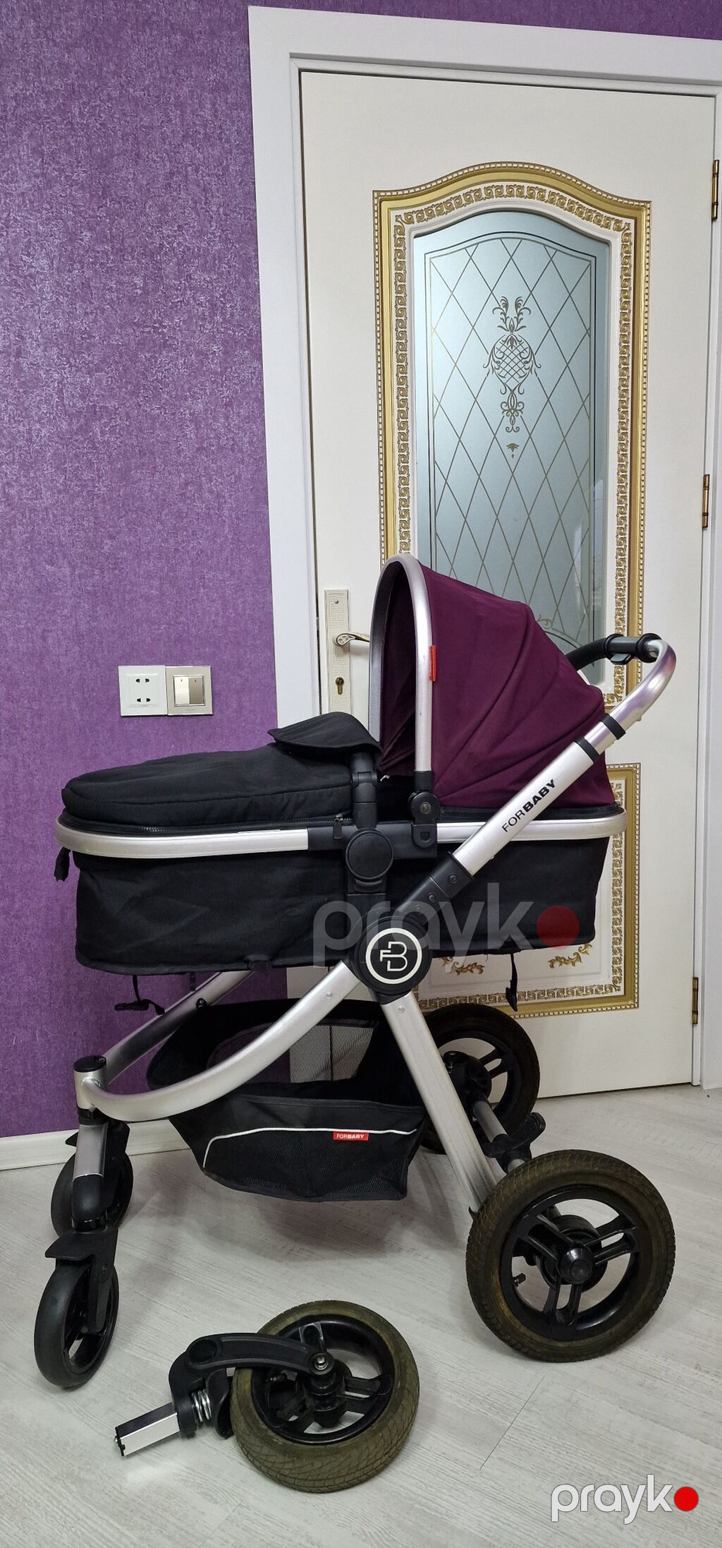 Uşaq arabası – Forbaby (bənövşəyi/qaranlıq boz) Xüsusiyyətlər — Arabalalar, Bakı (3)