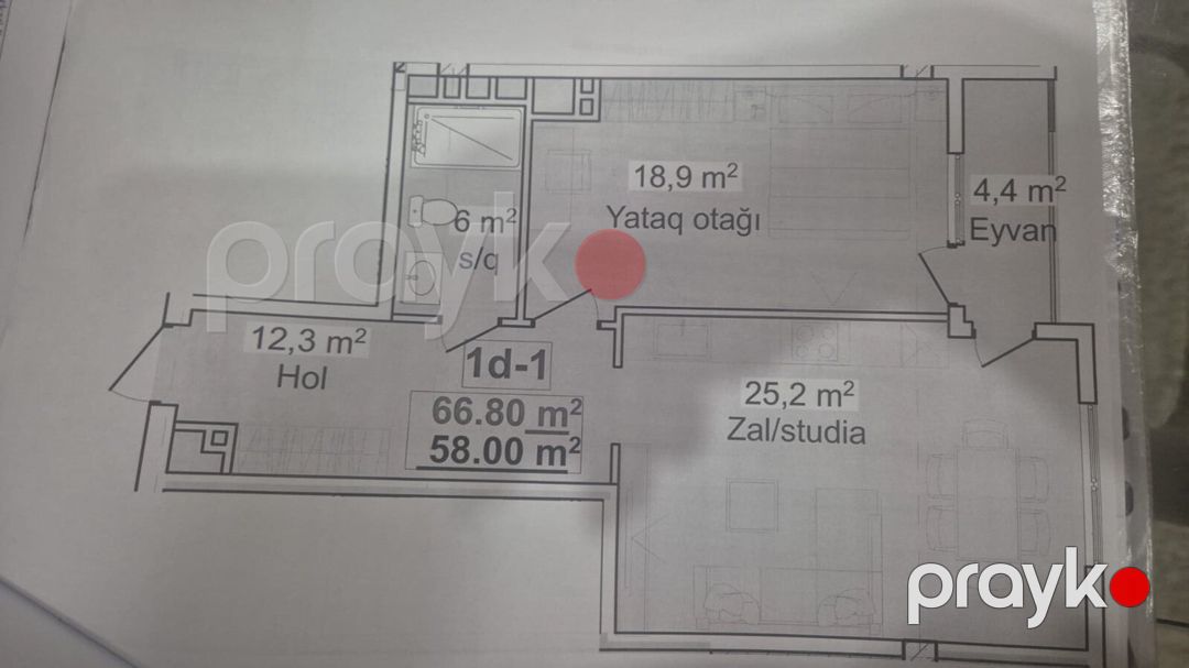 Satılır 2 otaqlı yeni tikili 67 m² — Mənzil, Bakı (3)