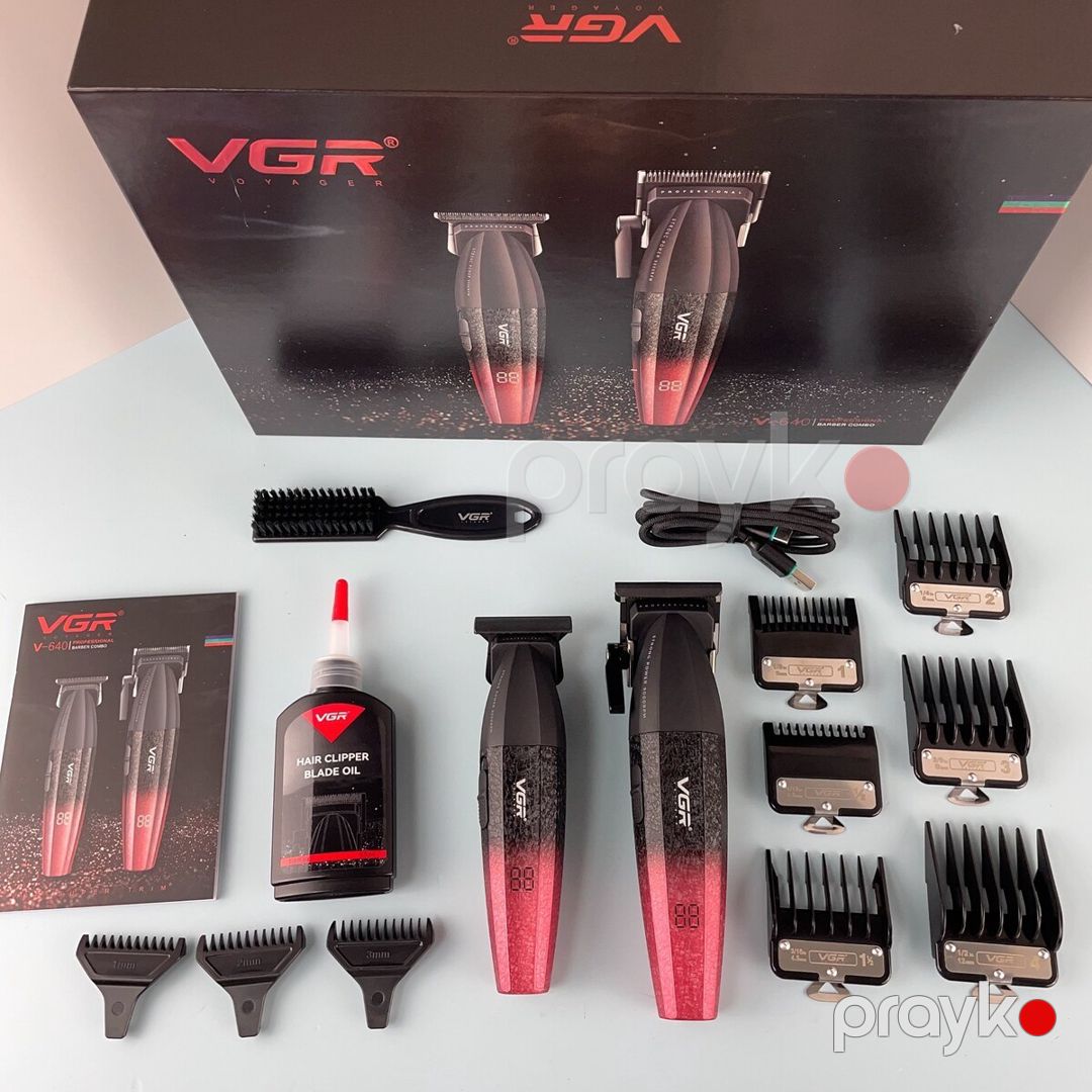 Professional təraş aparatı dəsti VGR 640 2500MAH 9000RPM Ceramic Blades Cord/Cordless — Gözəllik və səhiyyə, Bakı (6)