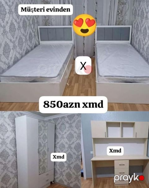 Uşaq/yeniyetmə otağı dəsti Dəst tərkibi: - 2 ədəd tək nəfərlik
