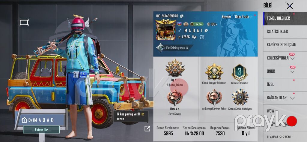 Pubg Mobile hesabı – yüksək səviyyəli kolleksiya və nadir əşyalar — Digər, Masazır (2)
