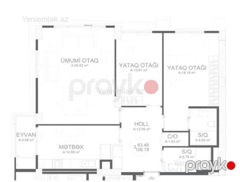 Satılır 3 otaqlı Bina evi menzil (Yeni tikili), 106.9 m², Nərimanov rayonu — Bakı