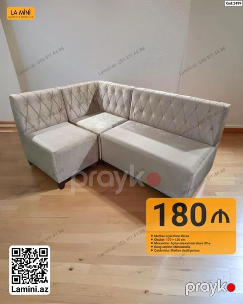 Mətbəx üçün künc divan - Ölçülər: 170 120 sm - Mexanizm: Açılan — Bakı