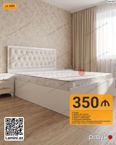 Məhsul: Açılan mexanizmalı çarpayı, bazalı Kod: 4421 Ölçü: 160 x 200 — Bakı