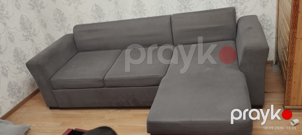 Künc divanı – modul tipli, açılıb-yığılma funksiyalı - Rəng: tünd boz — Divanlər, Bakı (4)