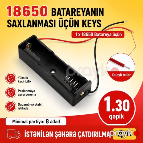 18650 batareyanın saxlanması üçün qab — Lənkəran