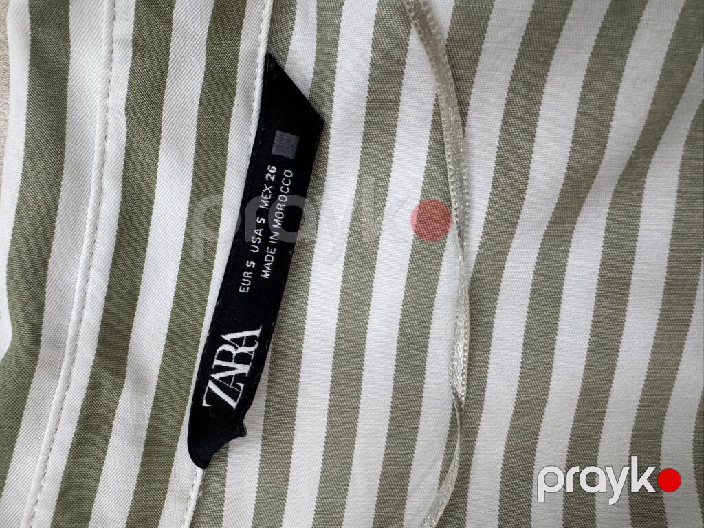 Zara qadın köynəyi – zolaqlı, oversize kəsim. - Brend: Zara (etiketdə — Köynək, Digah (6)