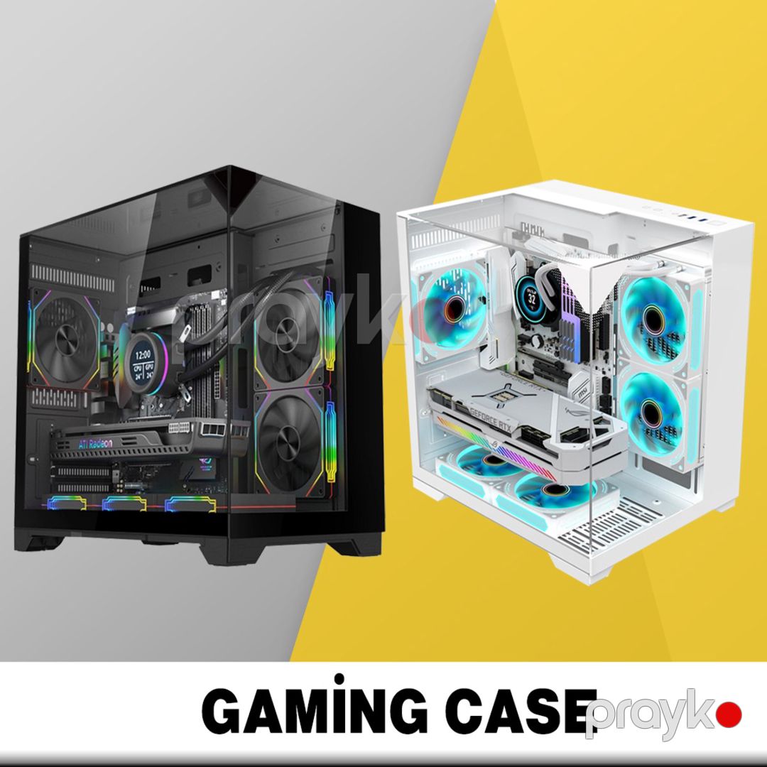Gaming case "WjCoolman Skyline S1 M-Atx Panoramic Aquarium Case (White)" — Kompüterlər və noutbuklar, Bakı (11)