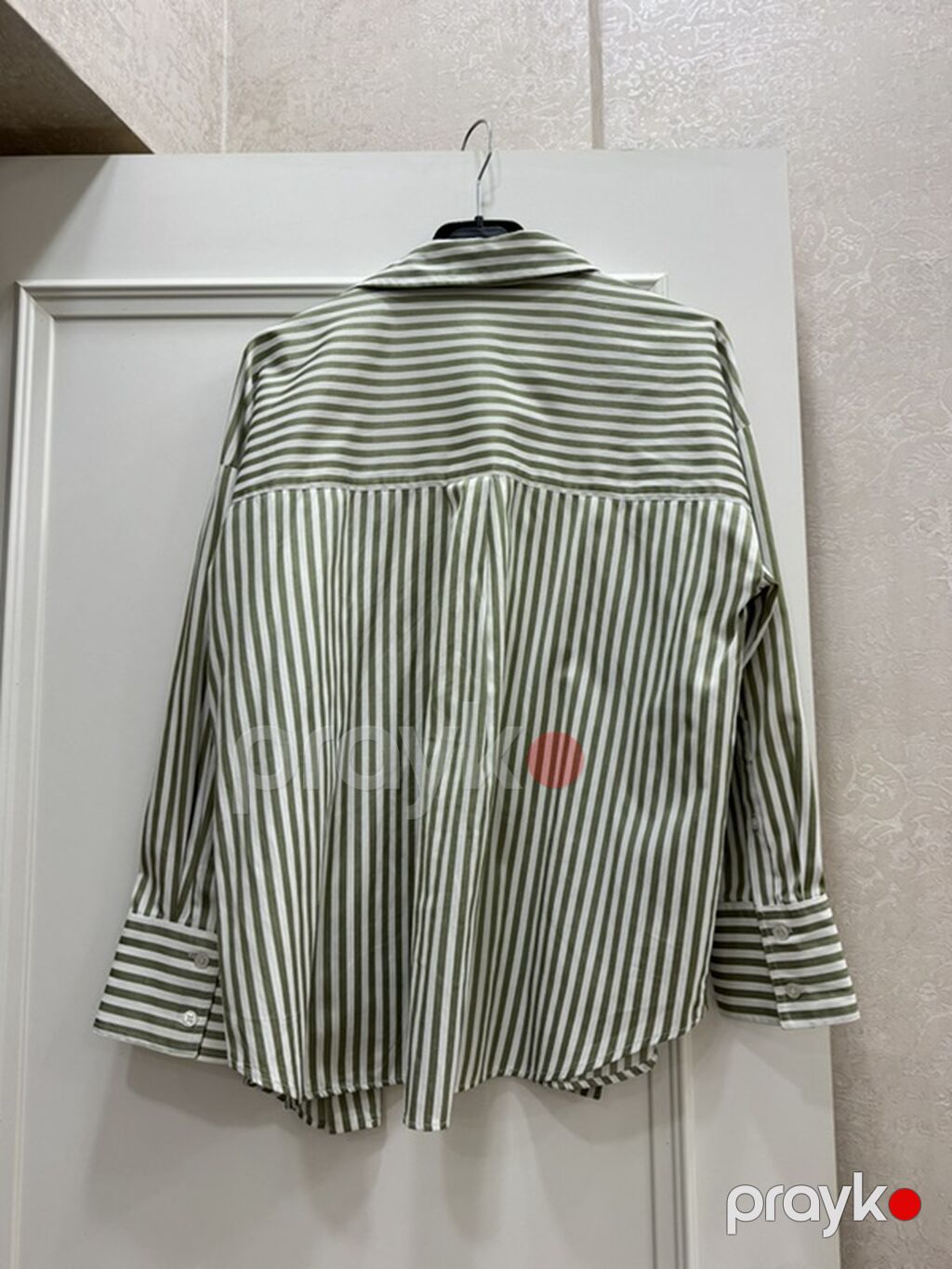 Zara qadın köynəyi – zolaqlı, oversize kəsim. - Brend: Zara (etiketdə — Köynək, Digah (5)