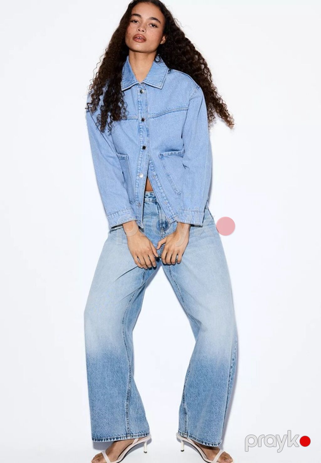 Stradivarius Göy açıq rəngli denim ceket S ölçü. Oversized. Yeni — Coqlar və zaqetlər, Bakı (2)