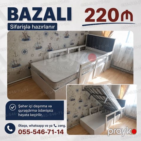 Bazalı tək nəfərlik çarpayı – sifarişlə hazırlanır. - Alt hissəsi — Bakı