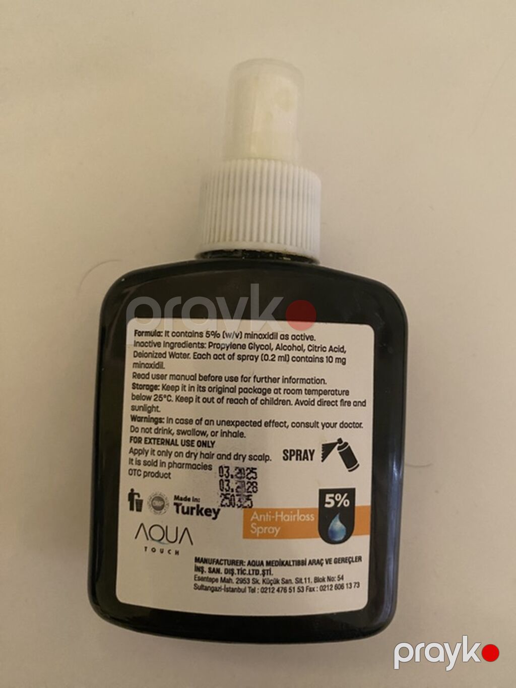 Aqua Touch Minoxidil Hair Spray – 5% Anti-Hairloss Sprey Orjınal — Saç qayığı, Masazır (3)