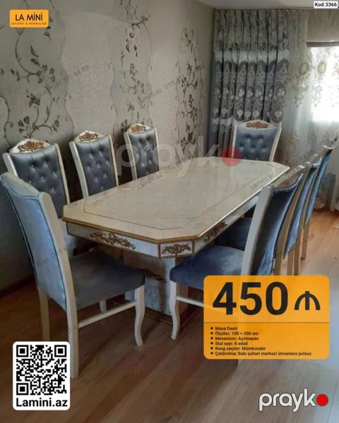 Masa Dəsti – Kod: 3366 - Ölçülər: 100 200 sm - Mexanizm: Açılmayan — Bakı