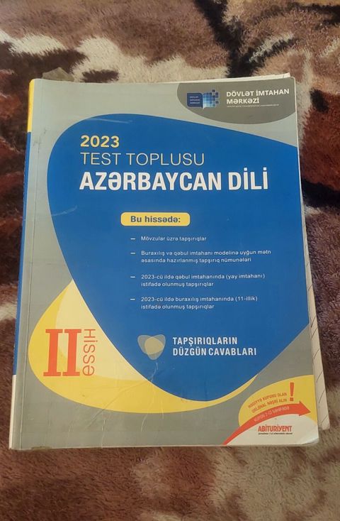 Azərbaycan dili Testlər 11-ci sinif, DİM, 2-ci hissə, 2023 il — Bakı