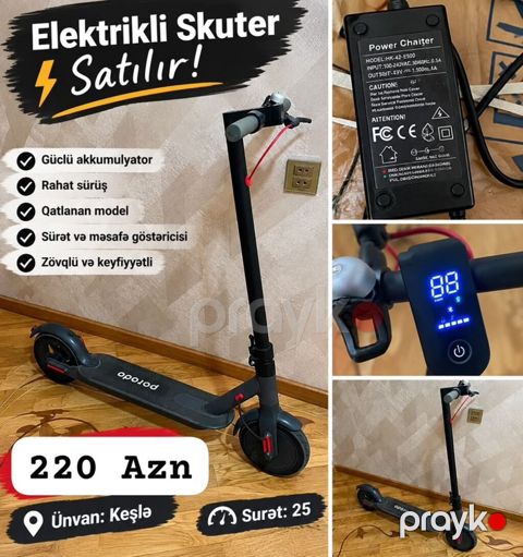 Aynur92 kod1111 Qiymət: 220 AZN elektrikli skuter satılır — Masazır