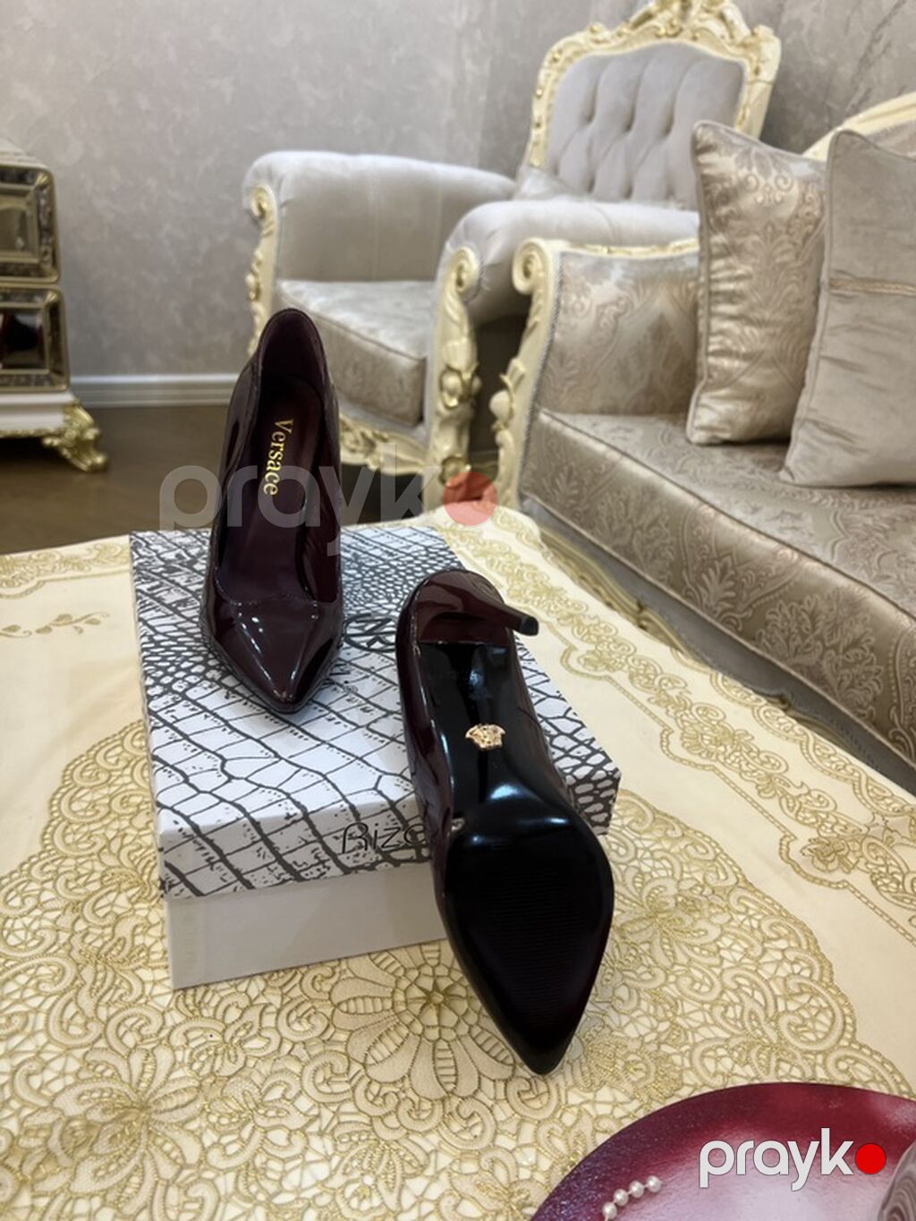 Versace qadın stilettosu - Model: Klassik şıq stiletto - Rəng: Tünd — Tufl, Bakı (2)
