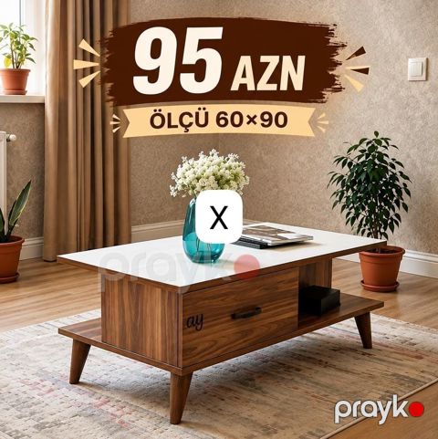 Skandinaviya üslublu modern otaq masası - Ölçü: 60 90 sm (üzərində — Bakı