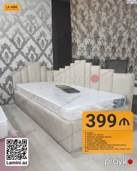 Çarpayı – La Mini (Kod: 4154) - Ölçü: 90 200 sm - Mexanizm — Bakı