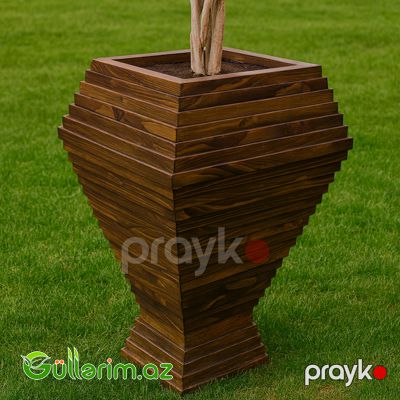 Taxta dibçək (Əl işi) 01 — Bağ dekorasiyası, Bakı (2)