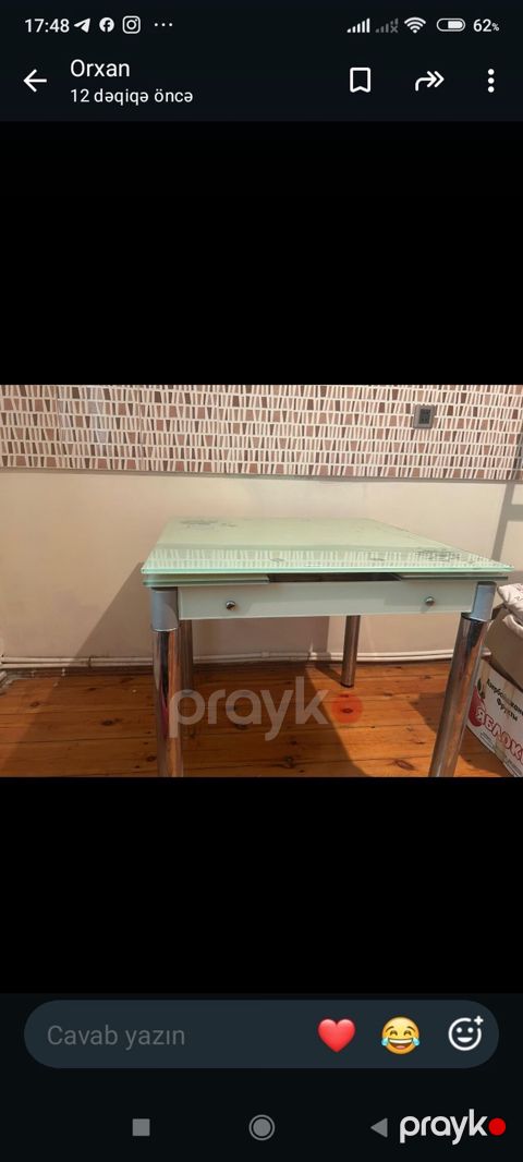 Mətbəx masası, Yeni, Açılan, Şüşə, Kvadrat masa — Bakı