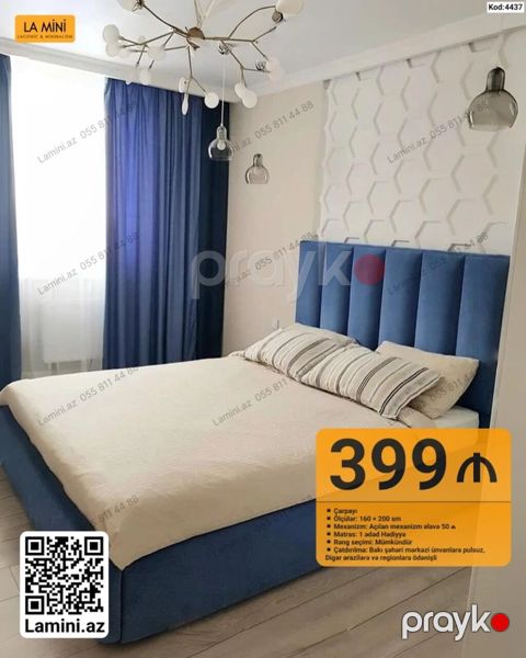 Məhsul: Çarpayı (Kod: 4437) - Ölçü: 160 200 sm - Mexanizm: Açılan — Bakı