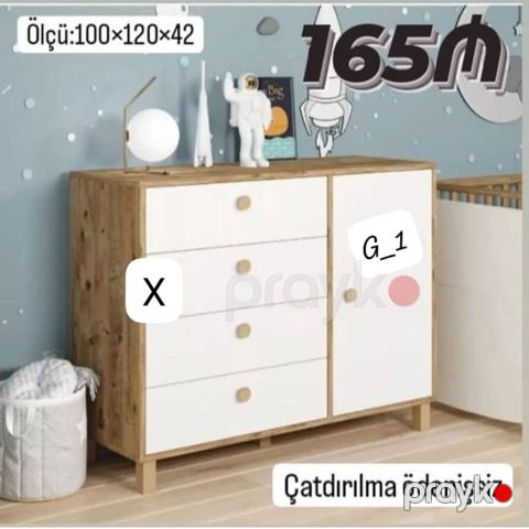 Uşaq otağı üçün komod/şkaf - Ölçü: 100 120 42 - Dizayn: Təbii — Bakı