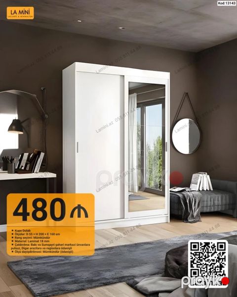 Kupe Dolab - Model kodu: 13143 - Qiymət: 480 - Tip: Sürgülü qapılı — Bakı