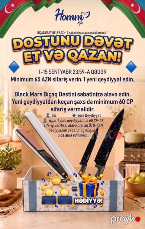 Homm Life – “Dostunu dəvət et və qazan kampaniyası 1–15 Sentyabr — Bakı