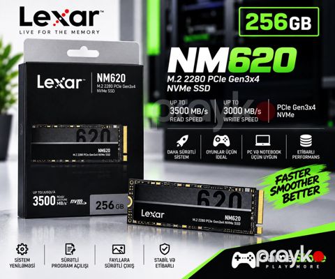 Lexar NM620 256GB NVMe M.2 SSD — Bakı