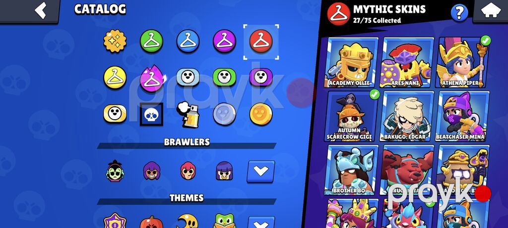 Kupa: 75,800+ Maksimum Səviyyə (11 lvl): 65 Brawler Skinlər (376): 18 — Digər, Bakı (7)
