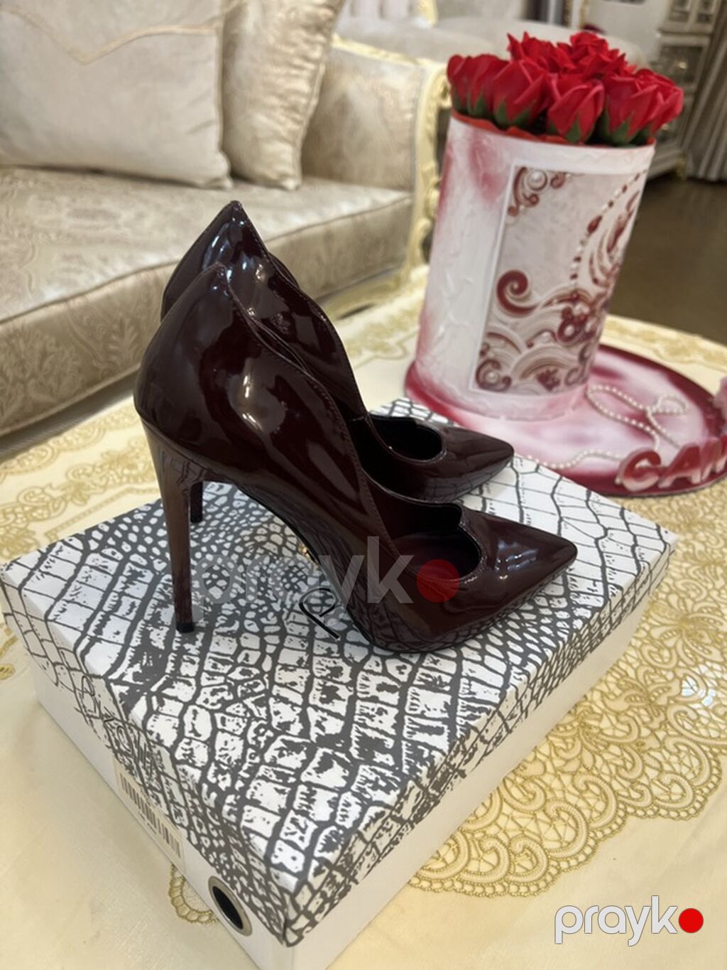 Versace qadın stilettosu - Model: Klassik şıq stiletto - Rəng: Tünd — Tufl, Bakı (9)