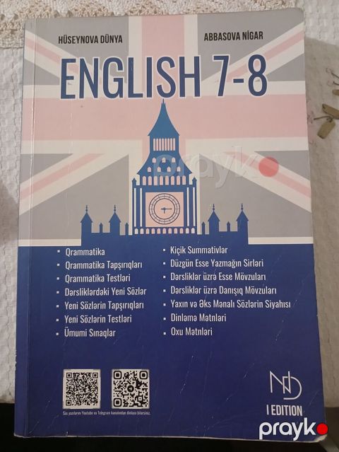 Məhsul: “English 7-8” dərs vəsaiti Müəlliflər: Hüseynova Dünya — Mingəçevir