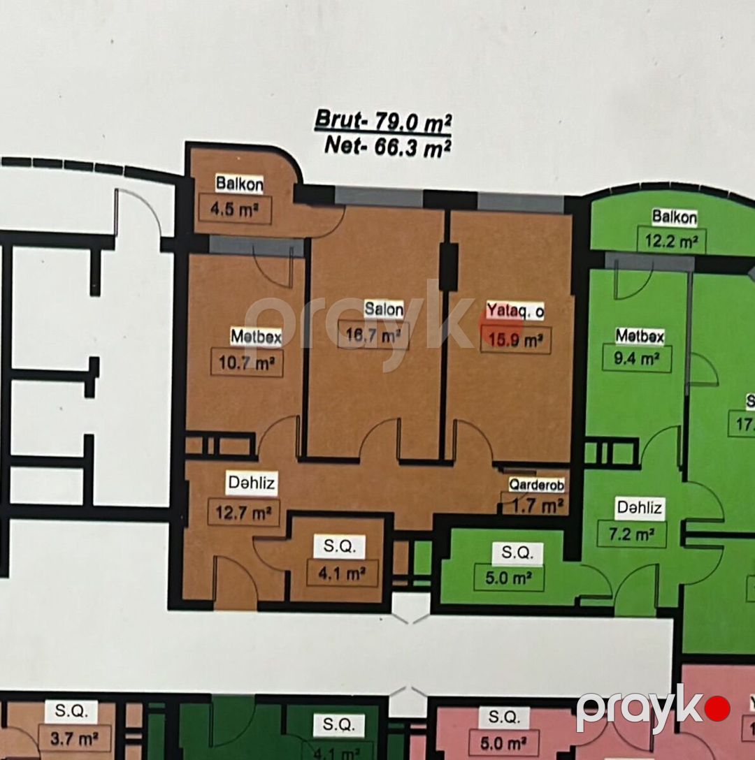 2-otaqlı yeni tikili, Lökbatan qəs., 79 m² — Mənzil, Bakı (4)