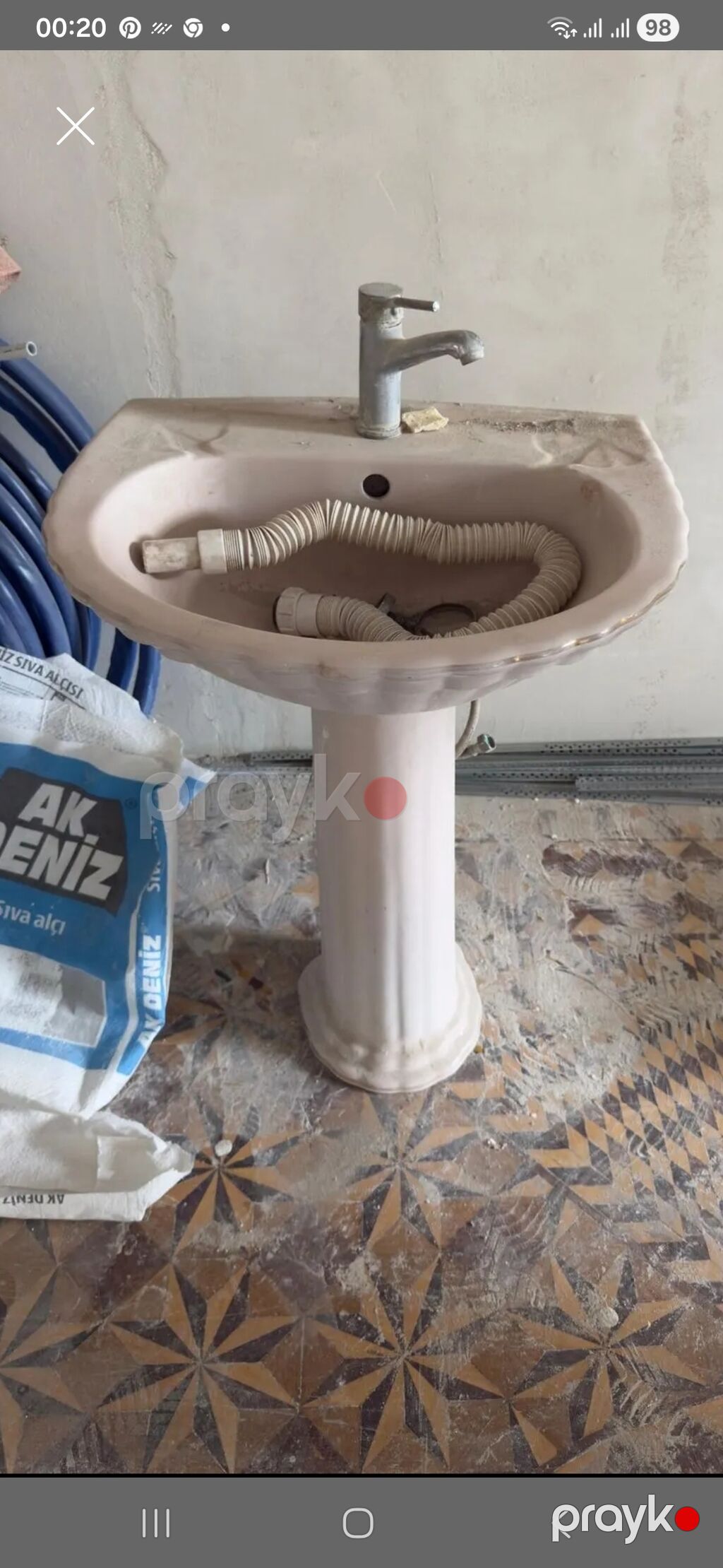 Keramika ayaqlı hamam otağı çanağı satılır. Komplektdə çanaq, ayaq — Lavabolar, Masazır (2)