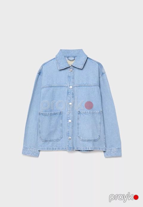 Stradivarius Göy açıq rəngli denim ceket S ölçü. Oversized. Yeni — Bakı